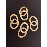 Oval Hoops Link Findings | 10 Pcs | Gold Finish & Silver Plated | Anti Tarnish Coating | Brushed Finish | 1mm Hole | Size: 35X27mm | Purity Beads