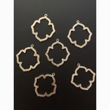 A Pack of 6 pcs  Gold Finish Silver Plated Pendent  Brushed Finish,E-coated Copper Components Size"39mmX32mm".#G654