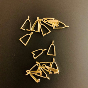 1 Pack of Gold Finish Pinch Bails | Pinch Bails for Pendents | Ice Pick Bail | Bails for Cabs | 40 to 60 Bails