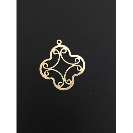 Scrollwork Quatrefoil Shaped Findings (Gold Finished/Silver Plated) Gold Finish #465