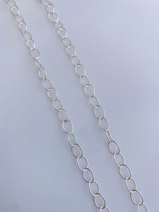 3 Feet  Sterling Silver Chain, Oval Links wire  Sterling Silver Chains,0.6mm Sterling Chain Silver Size :4,92 X6,92 | CHN157SS